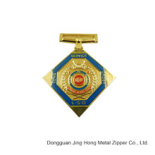 Zinc Alloy Plated Garment Badge with Brushed Anti Bronze